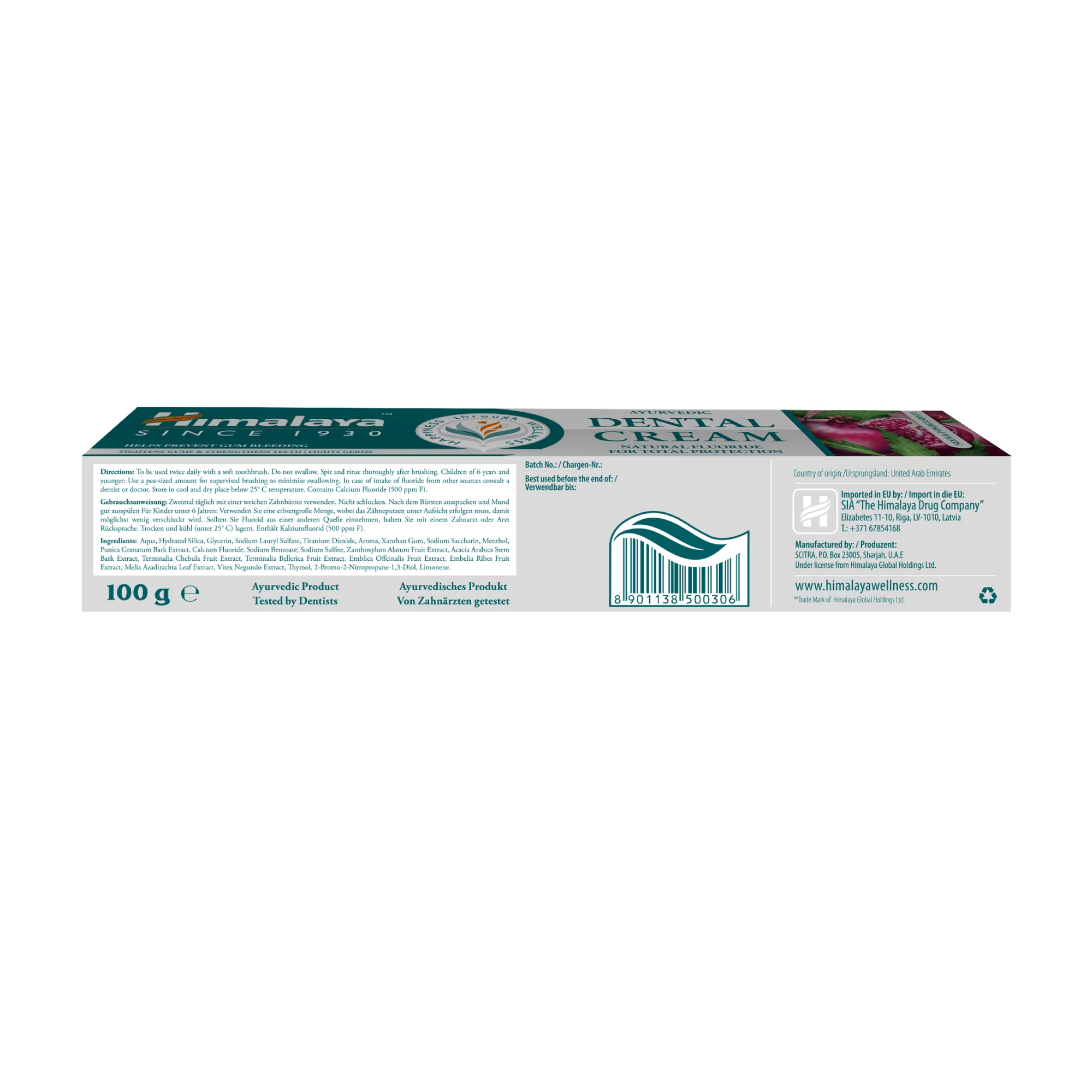 Himalaya Ayurvedic Dental Cream Herbal Toothpaste - Neem & Pomegranate - 100 g - Image 6
