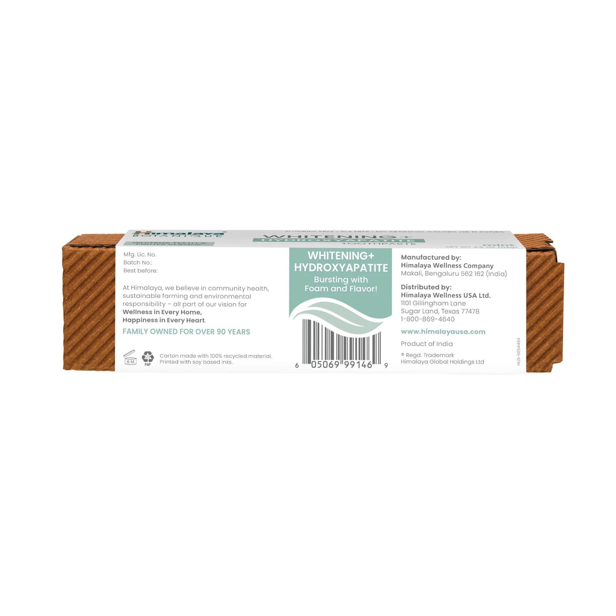 Himalaya Botanique Whitening + Hydroxyapatite Toothpaste - Mint 113g - Image 8
