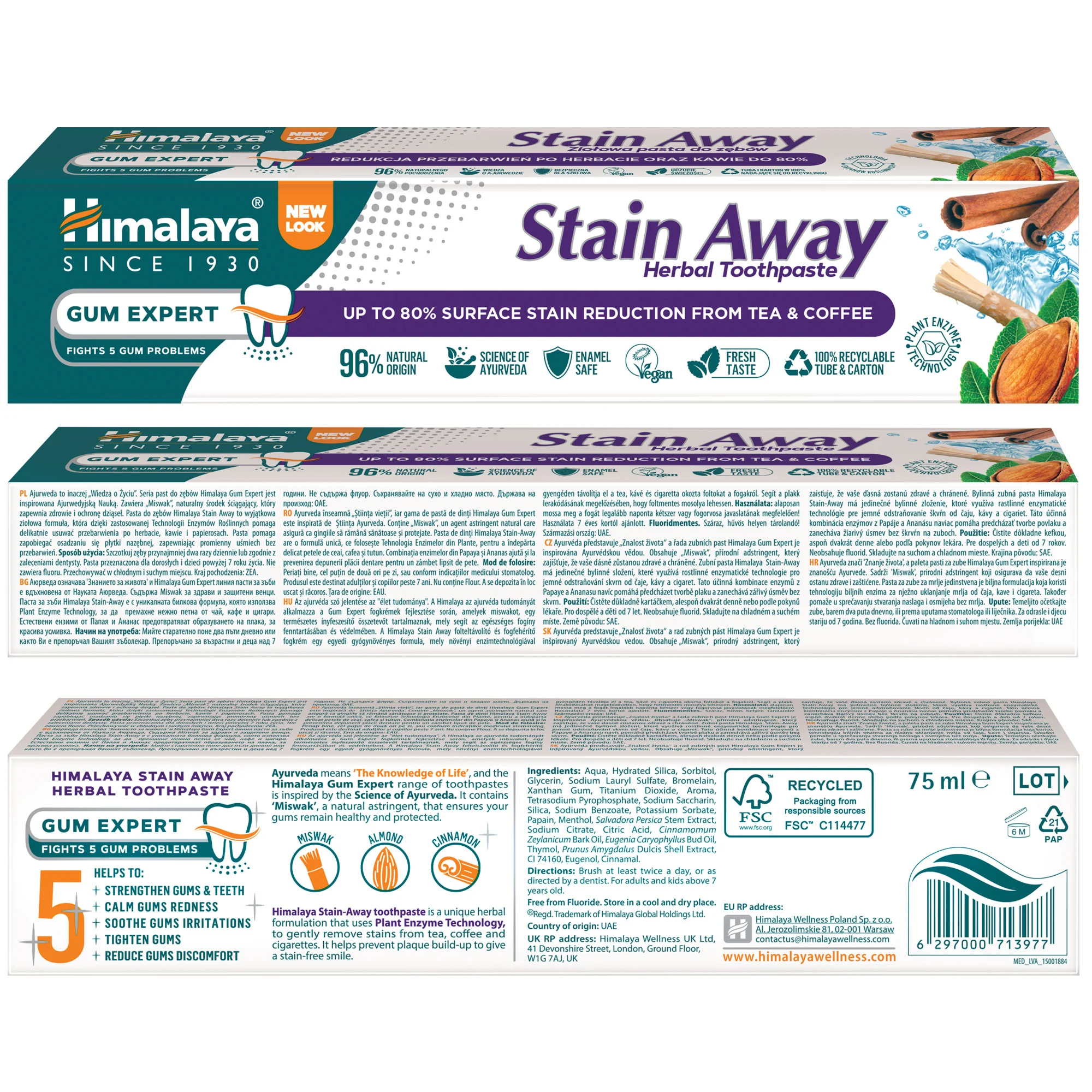 Himalaya Gum Expert Herbal Toothpaste - Stain Away - 75 ml - Image 4