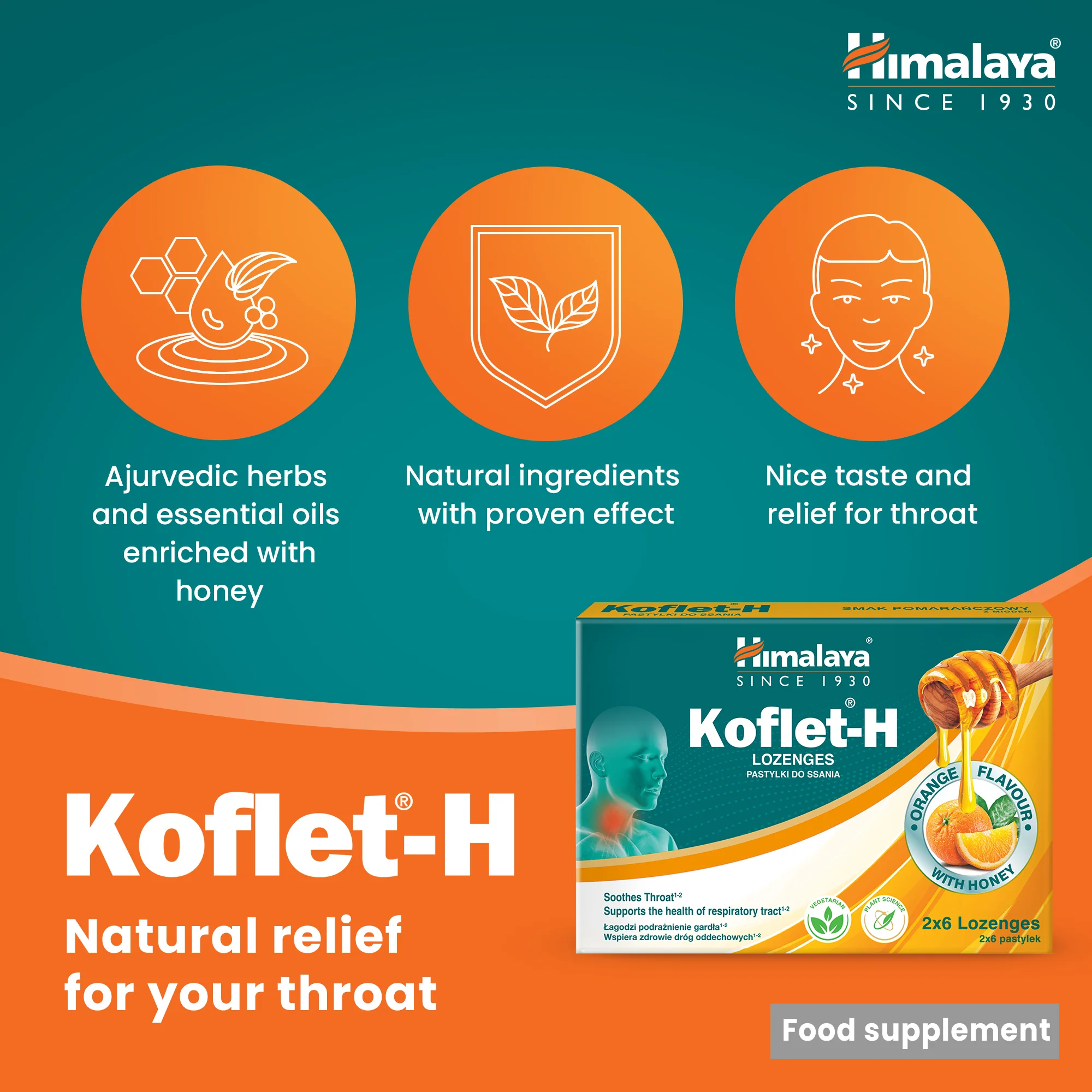 Himalaya Koflet-H Orange - Lozenges 2x6s - Image 3