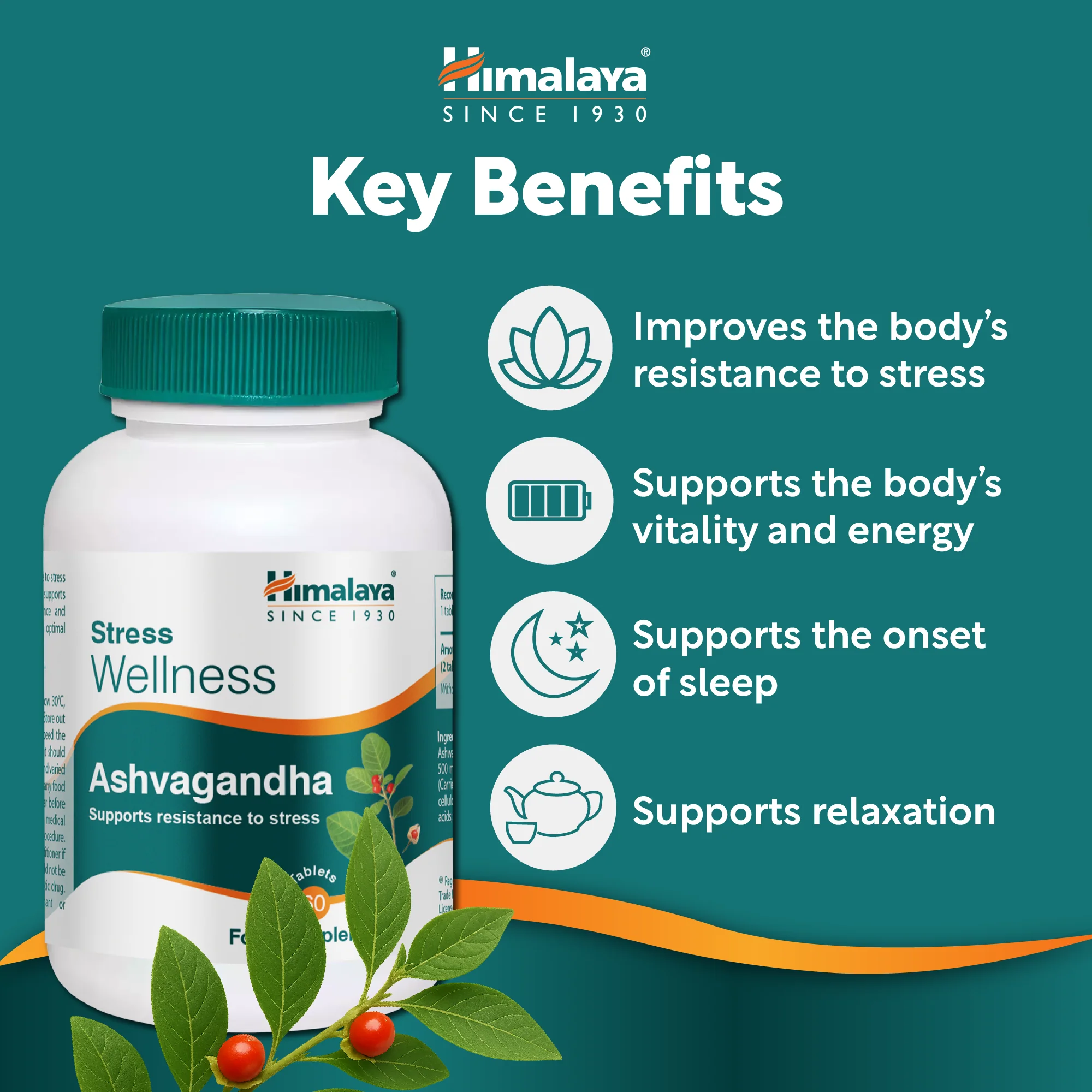 Himalaya Stress Wellness Ashvagandha - 60 Tablets - Image 3